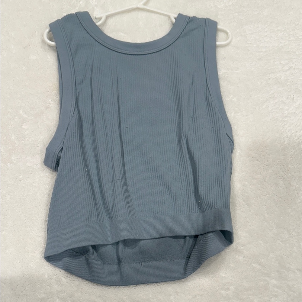 PacSun Ribbed Tank Top in Slate Blue